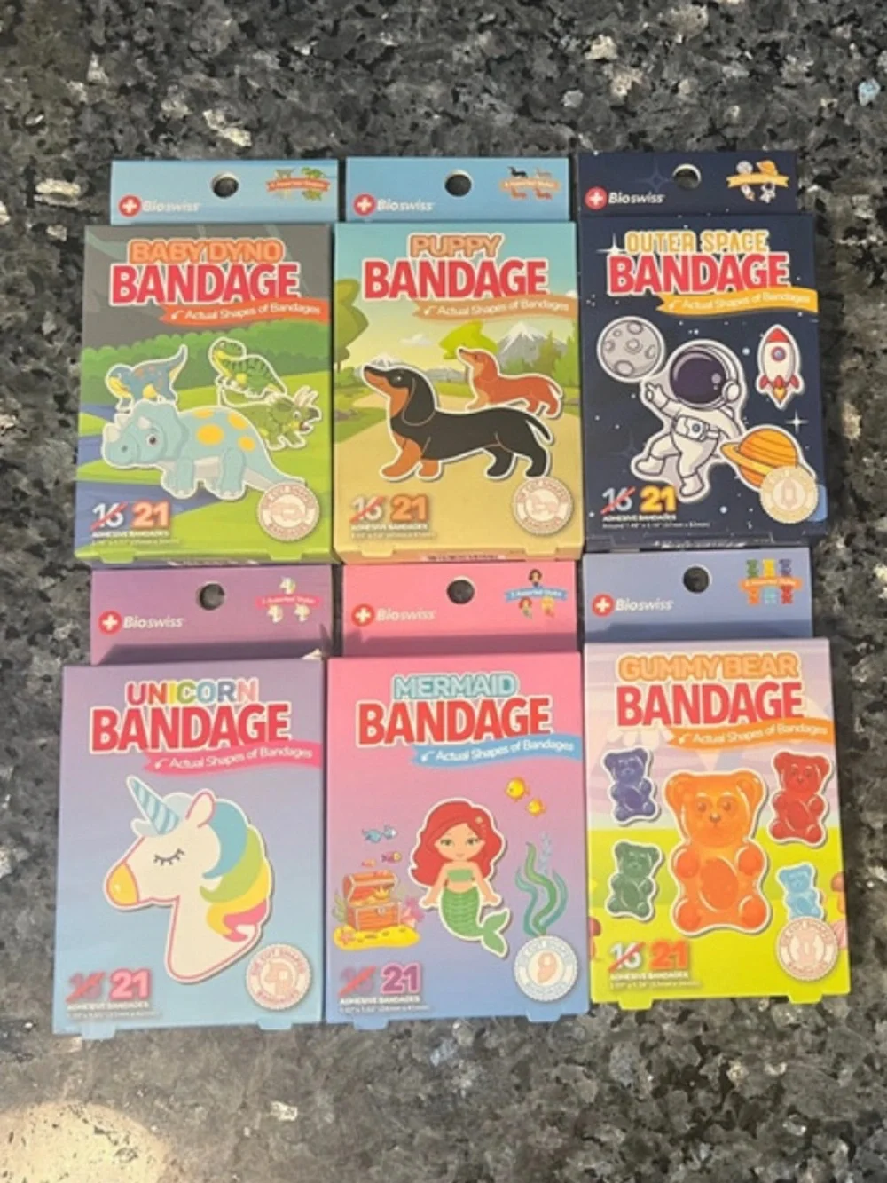 6 Packages Fun Bandaids Bandages for Kids Bioswiss Animated Characters